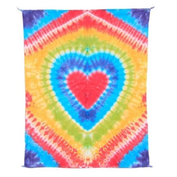 New Rainbow Mini Heart Tie Dye Gift Tapestry 30x45 Dorm Room Hippie Poster Decor - Picture 1 of 2